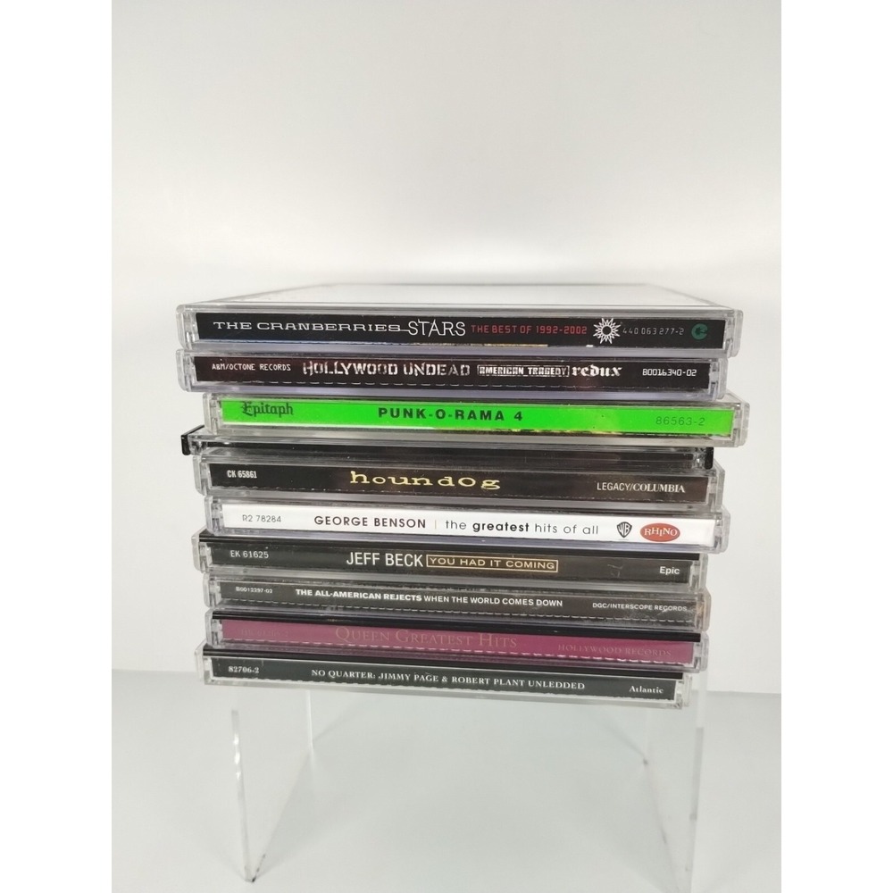 Lot Of 10 Rock Cds THE CRANBERRIES QUEEN JEFF BECK  JIMMY PAGE HOUNDOG- READ